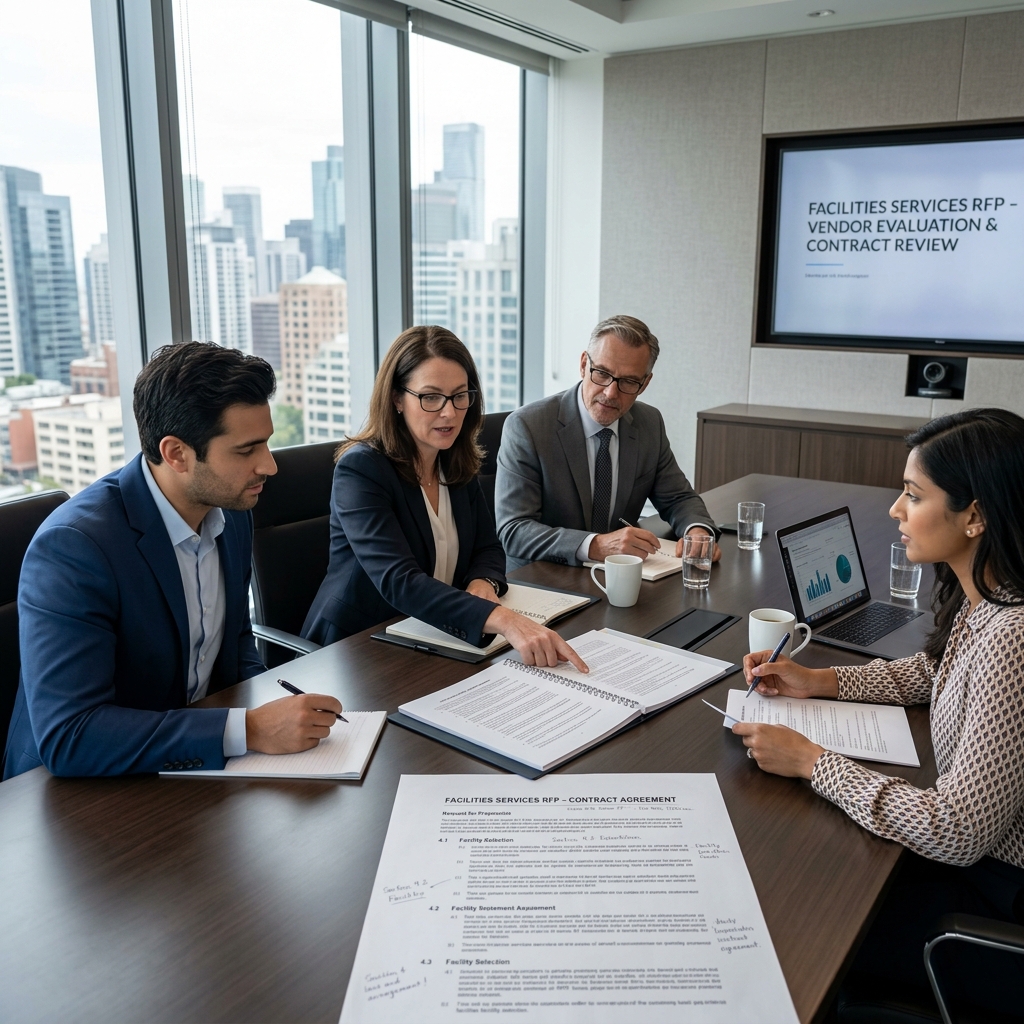 Cotação de facilities e concorrência por meio de processo de RFP
